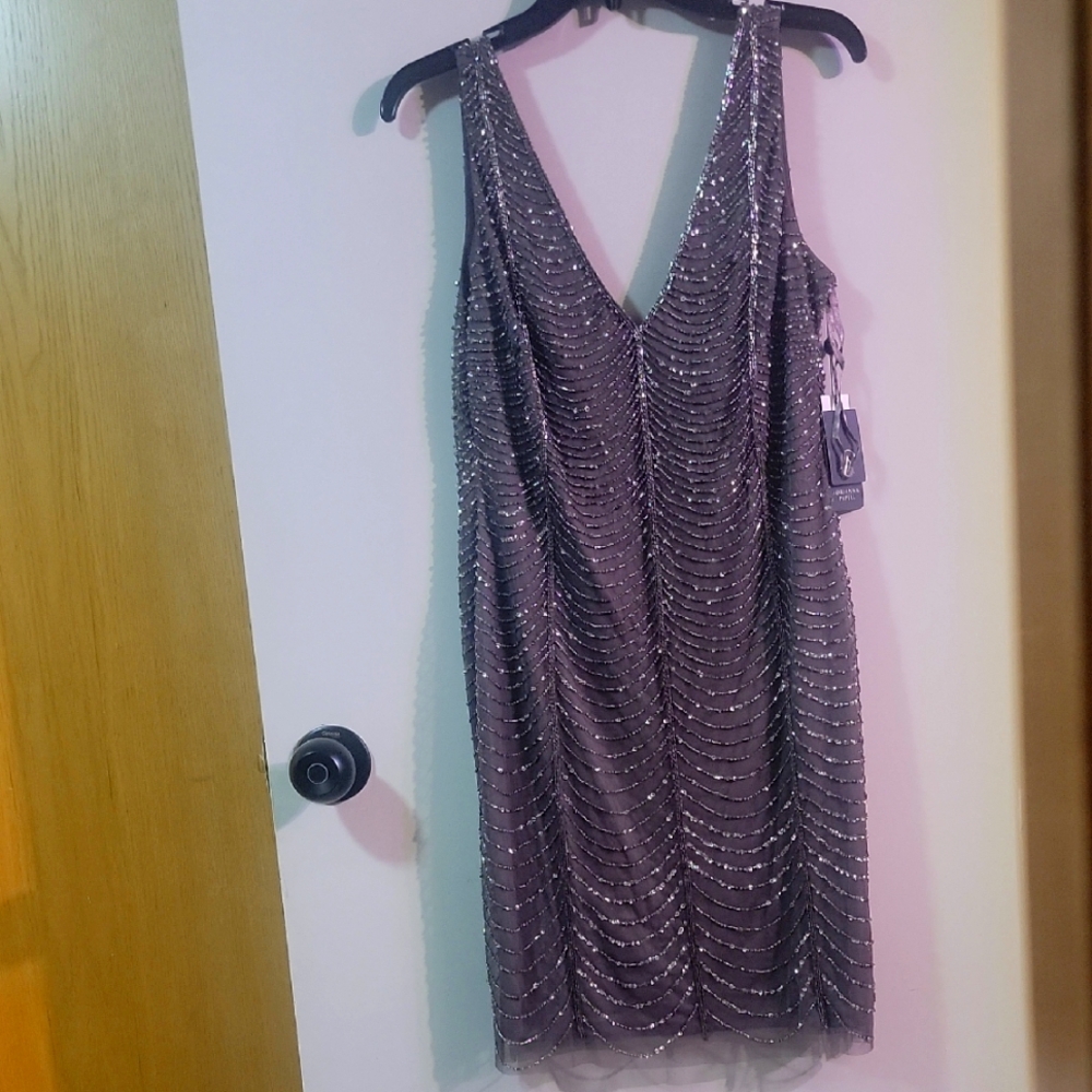 Elegant Silver Sequin Dress